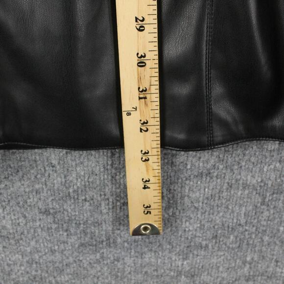 Khy x Namilia Dress Large Black Faux Leather Blazer Mini Chic Trench Night Out - Picture 12 of 14